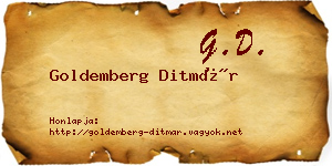 Goldemberg Ditmár névjegykártya